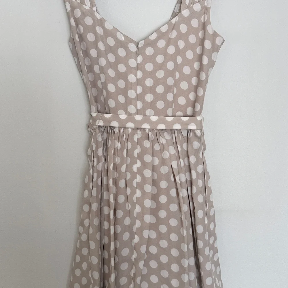 Express Vintage Beige Polka Dot Mini Dress - Picture 3 of 4